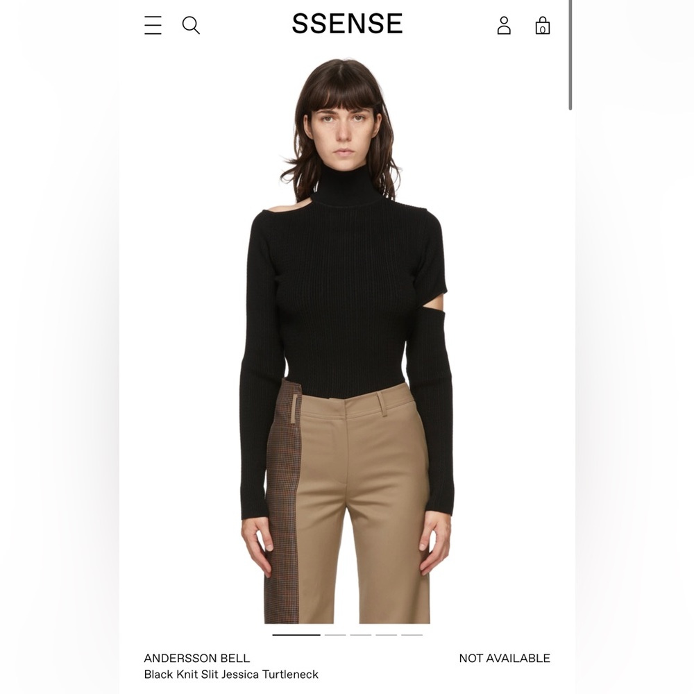 NWT Andersson Bell Jessica Slit Knit Top in black